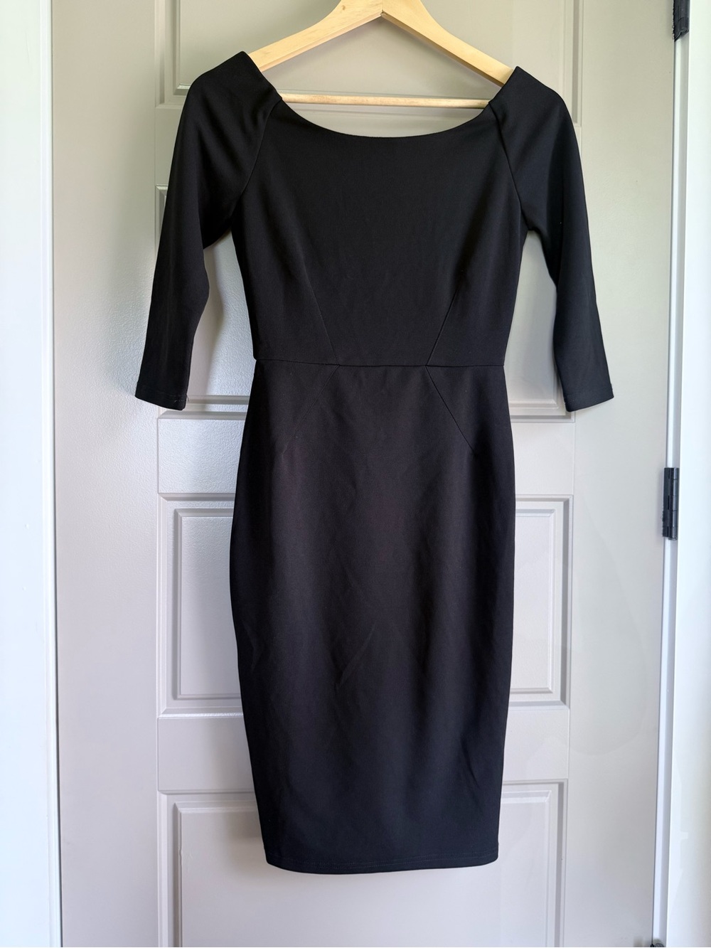 LULU'S lulus capsule black off shoulder 3/4 sleeve knee length sheath dress lbd